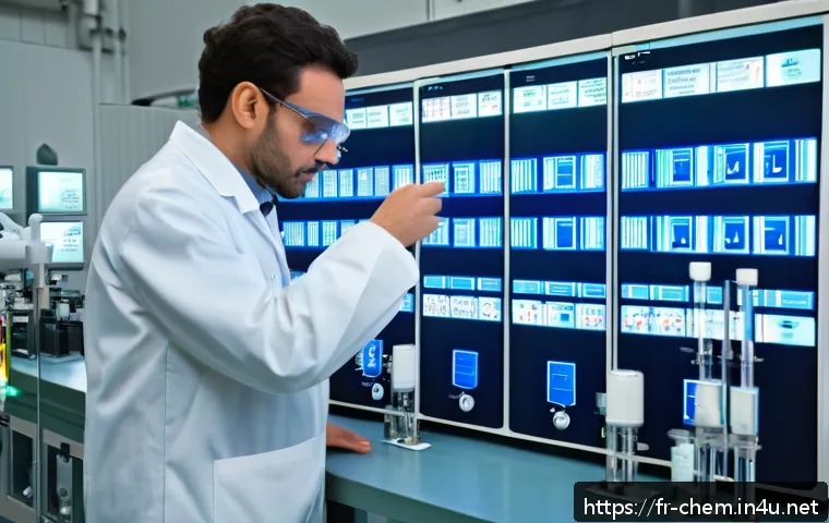상수와 반응 속도론 - A detailed scientific laboratory scene showing a chemist adjusting temperature controls on advanced ...